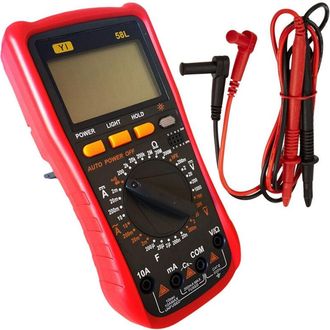 Trade Shop Trade Shop - Multimetro Tester Digitale Professionale Volt Ampere Farad Puntali Yi-58l