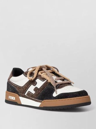 Fendi match mix crosta vitello low sneaker