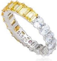 Suzy Levian Half & Half Eternity Band Ring in Yellow at Nordstrom Rack, Size 5.5