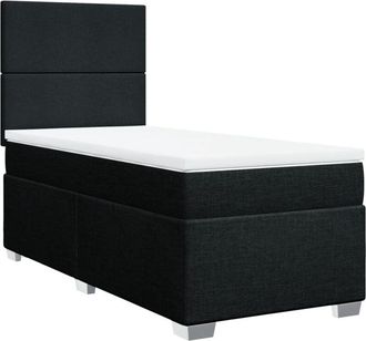 vidaXL Vidaxl - Cama Box Spring Con Colch&oacute;n Tela Negro 90x200 Cm
