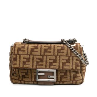 Fendi Pre-owned Fendi Zucca Wool Chain Midi Baguette Ladies YEYB4M9EBPKSFFA6