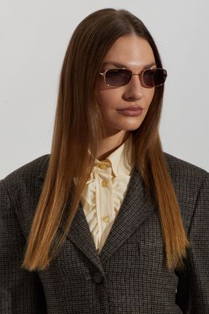 Etro Sunglasses With A Slim Gold-tone Metal Frame, Unisex, Gold