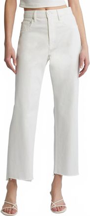 Moussy Amherst Wide Leg Denim Pant In White