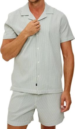 Rails Amalfi Shirt In Sage White Seersucker