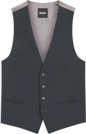 HUGO BOSS Melange Slim-fit Waistcoat - Heren - Bodywarmers - Groen - 2XL - Wol - Jassen