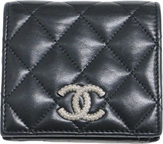 Chanel Black Leather Wallet (Bi-Fold) (Pre-Owned)