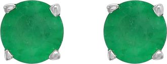 Effy 14K White Gold Natural Emerald Stud Earrings in Green at Nordstrom Rack
