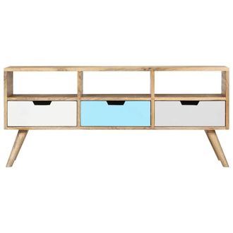 Berkfield Home TV Cabinet 110x35x48 cm Solid Mango Wood | Size: 110 x 35 x 48 cm