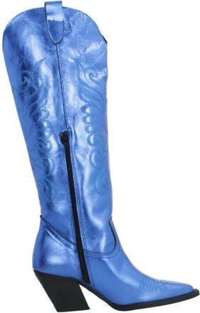 Yellow Western Style Cowboy Boots - Dames - Cowboylaarzen - Blauw - 40 EU - Schoenen