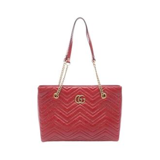 Gucci Pre-owned Shoulder Bags, female, Red, Size: ONE SIZE Pre-owned GG Marmont Leather Tote Bag