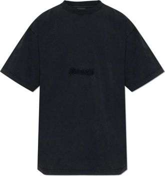 Balenciaga T-Shirts, male, Black, Size: XS T-shirt with Embroidered Logo