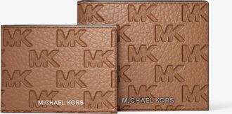 Michael Kors Hudson Logo Embossed Leather Billfold Wallet and Passcase