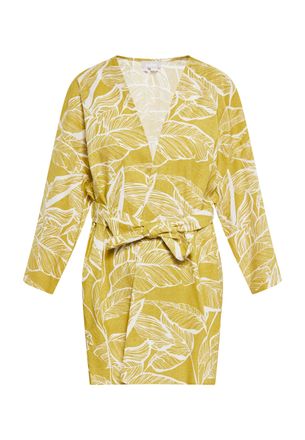 Usha Kimono Dames Geel gebroken wit