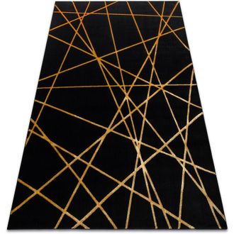 RugsX Alfombra Gloss Moderno 406c 86 Elegante, Glamour, Art Deco, Geom&eacute;trico Negro / Oro Black 140x190 Cm