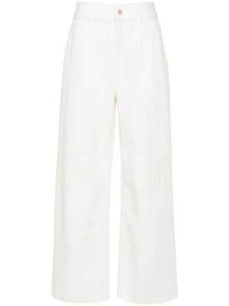 Loewe Jeans Anagram a gamba ampia - Bianco