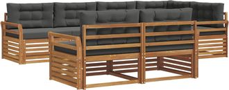 vidaXL Conjunto De Sof&aacute;s De Exterior 7 Uds. Natural Y Antracita Vidaxl