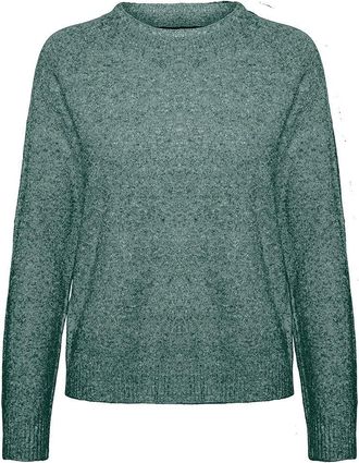 Vero Moda Petite Womens Vmdoffy LS O-Neck Blouse Ga Ptt Knitted Jumper, Pine Grove/Detail: Melange, S Petite
