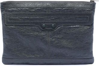 Balenciaga Pre-owned Balenciaga Lambskin Motocross Classic Clip M Clutch 519613A.1202A.ZA.528147A.O