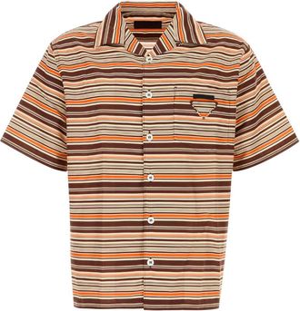 Prada Geborduurd Katoenmengsel Shirt
