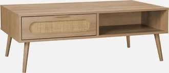 Sweeek Sweeek - Mesa De Centro Estilo Escandinavo, 1 Caj&oacute;n, Eva, Natural, 110x59x39 Cm