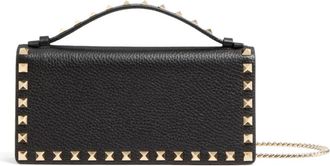 Valentino Garavani Zwarte Rockstud Kettingportemonnee - Dames - Handtassen - Zwart - ONE Size - Tassen