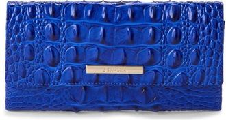Brahmin Cordelia Croc Embossed Leather Wallet in Ultramarine at Nordstrom