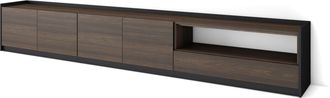 Skraut Home Skraut Home - Mueble Tv, Televisi&oacute;n, 310x37x50cm, Para Tv Hasta 80, Roble Oscuro Y Negro