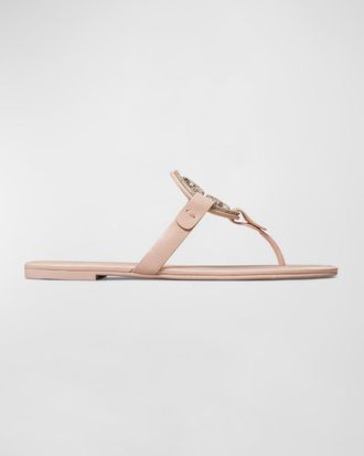 Tory Burch Miller Pave Medallion Thong Sandals