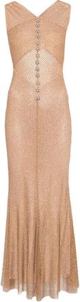 Self Portrait Crystal-embellished Mesh Maxi Dress