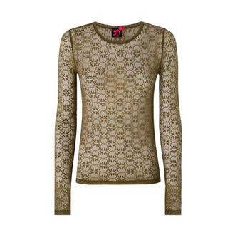 Pinko Ronde hals gebreid - Dames - Ronde hals truien - Groen - M - Truien & Vesten