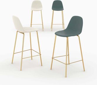 Rendez-Vous D&eacute;co Paquete De 4 Sillas Para Isla Central Henrik Blancas Y Verdes 65 Cm