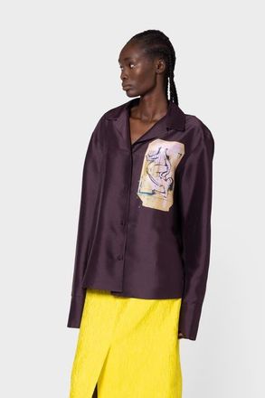 Roksanda Ilincic Delan Printed Silk Blouse in Calliope at Nordstrom, Size 6