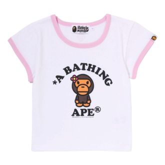 A Bathing Ape (WMNS) A Bathing Ape Baby Lisa College Cropped T-Shirt White 2M20-209-301-WHT