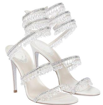 Rene Caovilla Silver Chandelier Sandals Size 39