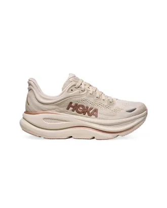 Hoka One One Womens Bondi 9 Running Shoe In Oat Milk/rose Gold