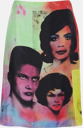 Versace Printed silk twill midi skirt