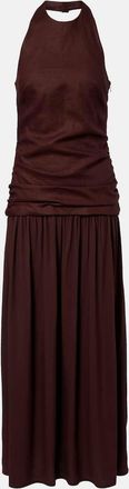 Faithfull The Brand Tali halterneck linen maxi dress
