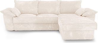 Sia Home Sof&aacute; cama derecho pana XXL crema 257 cm