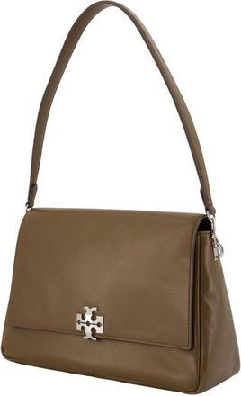 Tory Burch Womens Charlie Shoulder Bag - Tory Burch Leather Brown Calfskin Shoulder-Hobo-Bags