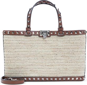Valentino Garavani Tote Bags, female, Beige, Size: ONE SIZE Small Raffia Tote Bag