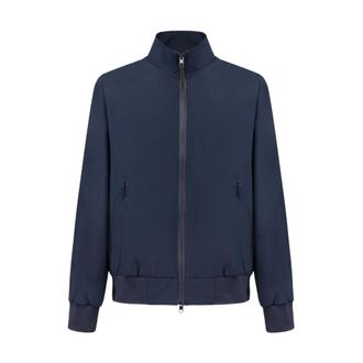 People of Shibuya Iconische bomberjack met laser gesneden details - Heren - Bomber jackets - Blauw - XL - Leer - Jassen
