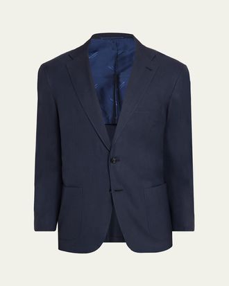Kiton Mens Washed Cashmere Single-Breasted Jacket