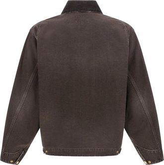 Carhartt Work in Progress Mens Jacket Og Detroit Tobacco Destroy Wash Tobacco-Tobacco Tobacco/tobacco