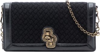 Bottega Veneta Pre-owned Bottega Veneta Karung Trimmed Knit Intrecciato Knot Clutch On Chain WC4ZDNVOMAZGGXDJ