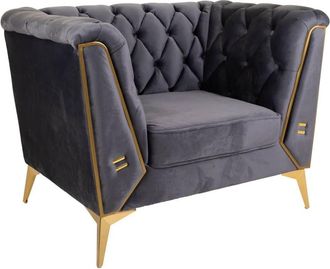 Wanderlust Deco Sillón tapizado gris 104x72x75