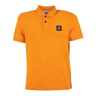 Stone Island Polo Shirt - Heren - Polos - Oranje - S - Katoen - Tops