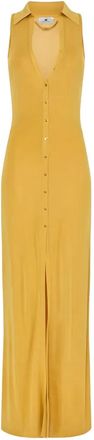 Elisabetta Franchi shirt-collar maxi dress - Yellow