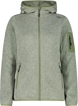 F.lli Campagnolo Jacket Fix Hood Jacquard Knitted 3H19826 Fleecejacke f&uuml;r Damen | oliv/grau