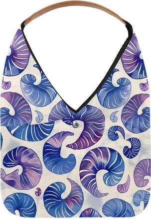 Generic Purple Seashell Reusable Lightweight Grocery Bags - Foldable Into Compact Pouch, Washable & Sturdy, Multipurpose for Shopping and Travel