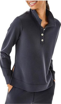 Lilly Pulitzer Cowie Upf 50+ Pullover Womens Sweatshirt Noir : XL, Elastane/Modal/Polyester